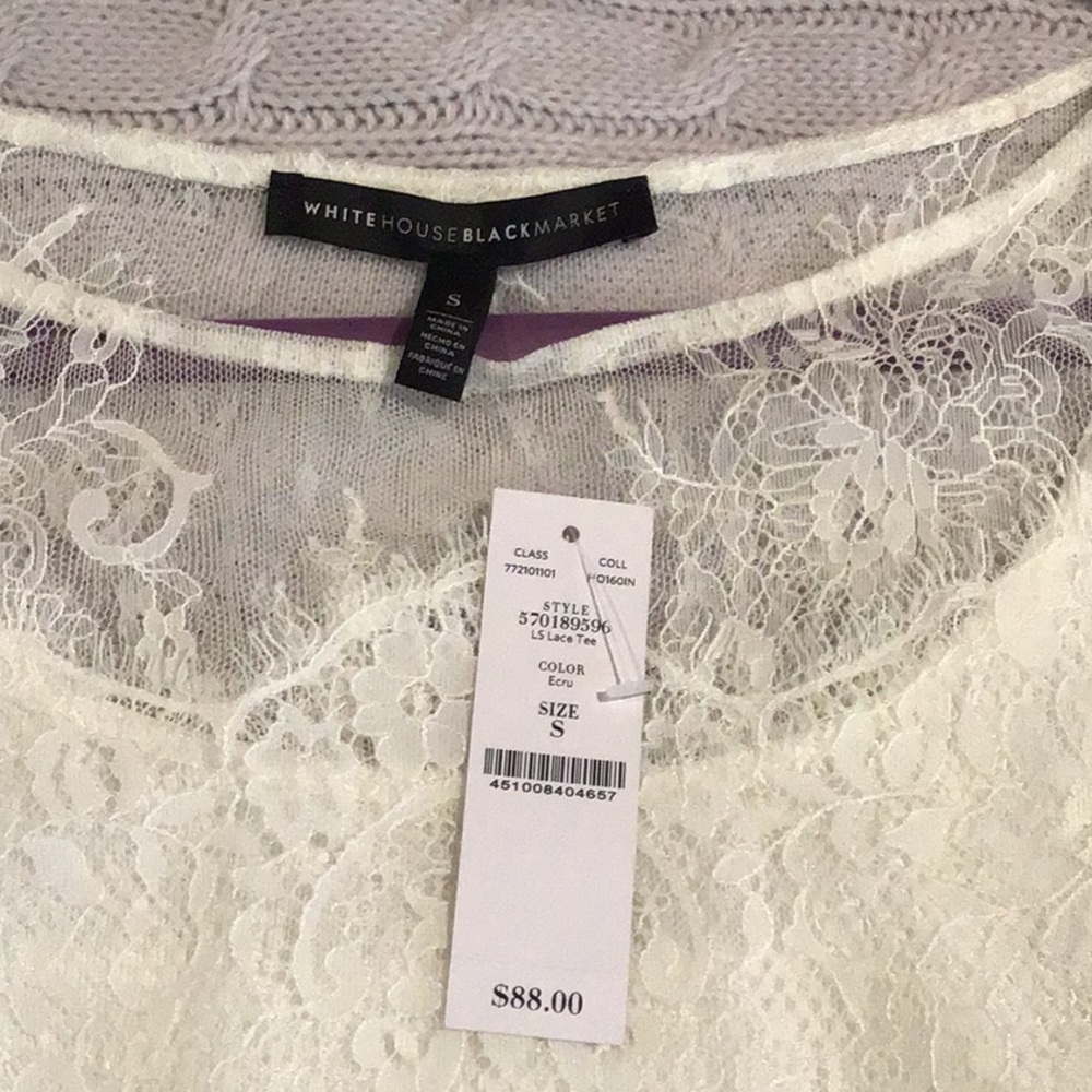 NWT White House Black Market Lace top Size-S - Picture 4 of 4